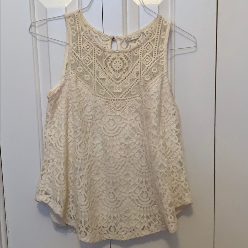 Cream lace tank top like NEW